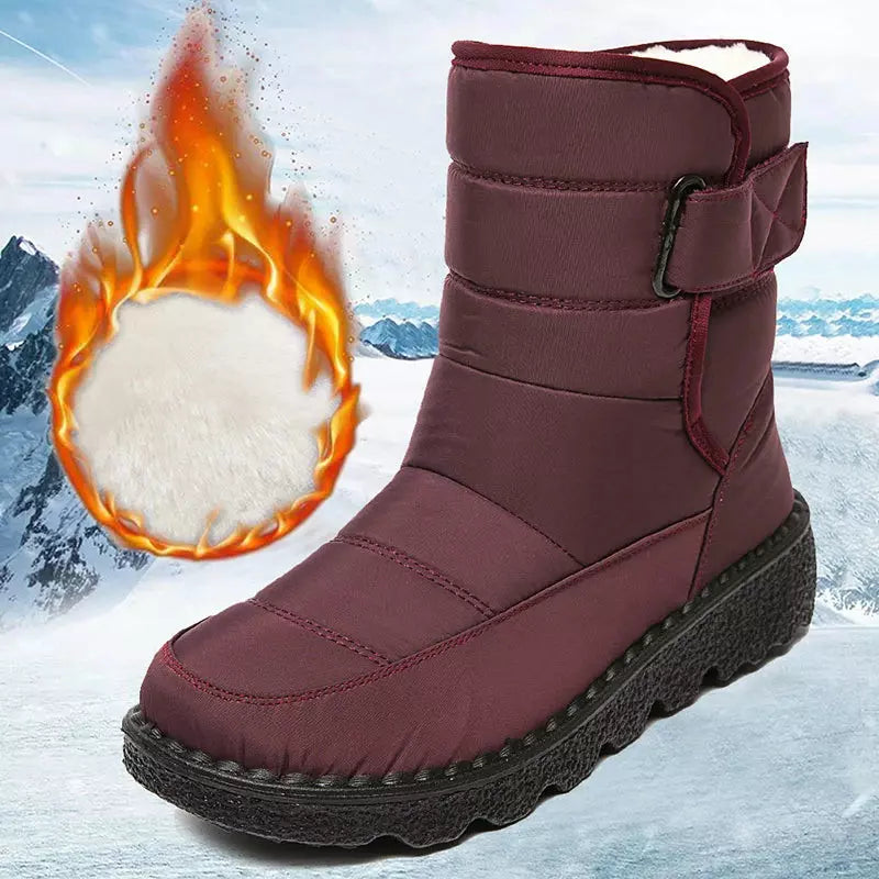 Stay Warm and Look Fashionable with Rimocy Non-Slip Waterproof Snow Boots for Women 2023 Liograft