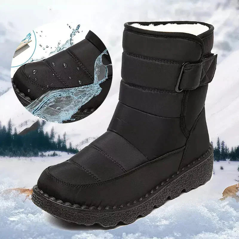 Stay Warm and Look Fashionable with Rimocy Non-Slip Waterproof Snow Boots for Women 2023 Liograft