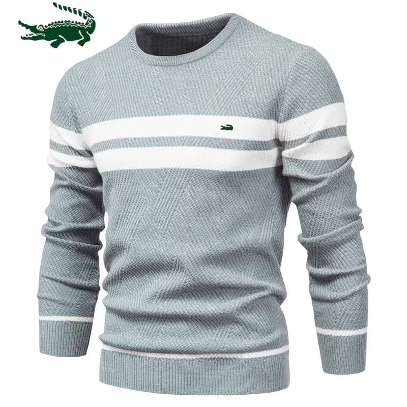 Stay Warm and Stylish with Our 2023 Men's Winter Stripe Sweater - Premium  from Liograft - Just $36.95! Shop now at Liograft