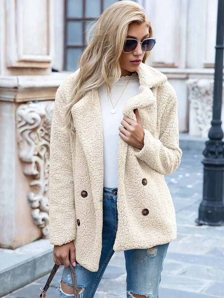 Stay cozy and stylish in the 2023 Autumn Winter Teddy Coat for Women - Premium  from Liograft - Just $41.95! Shop now at Liograft