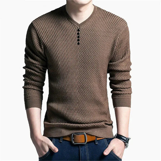 Luxurious Men's Wool Cashmere V-Neck Sweater-Liograft