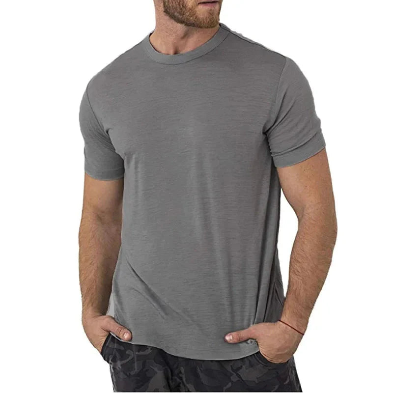 Ultra-Lightweight Moisture-Wicking Merino Wool Men's Base Layer T-Shirt with Odor Resistance Liograft