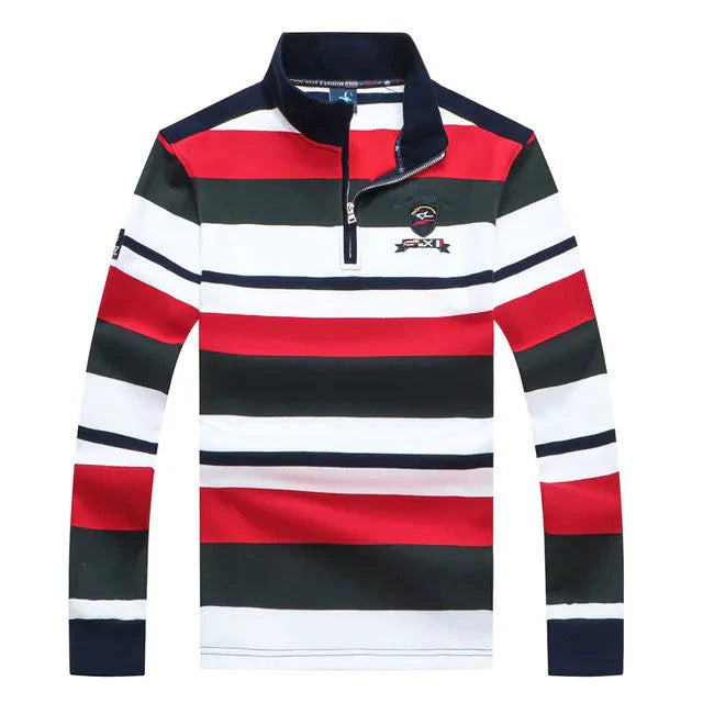 TACE&SHARK Men's Striped Stand Collar Knitted Warm Sweater - Premium  from Liograft - Just $65.95! Shop now at Liograft