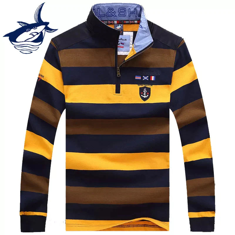 TACE&SHARK Men's Striped Stand Collar Knitted Warm Sweater - Premium  from Liograft - Just $65.95! Shop now at Liograft