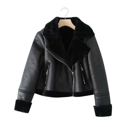 TRAF Women's Vintage Style Faux Leather Winter Jacket - Premium  from Liograft - Just $107.95! Shop now at Liograft