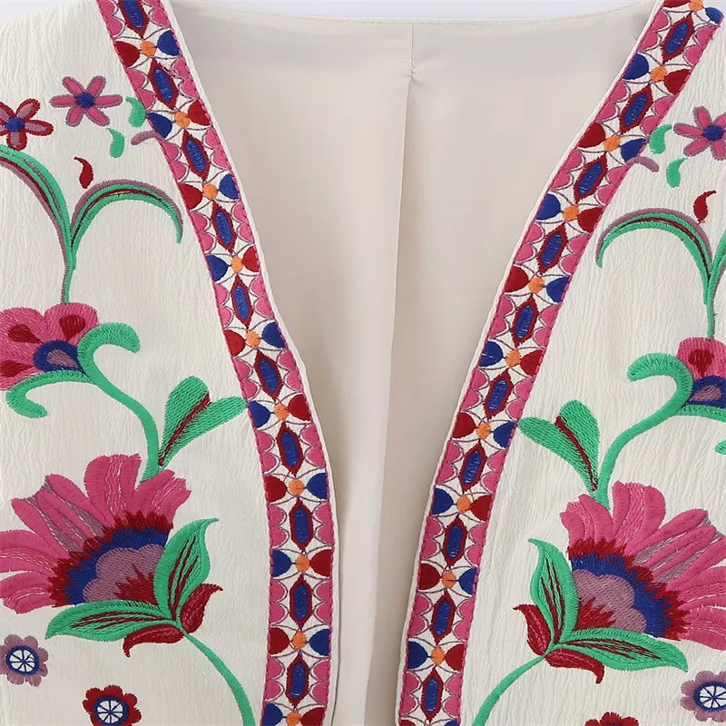 Vintage Floral Embroidered Open WaistCoat for Women - Premium  from Liograft - Just $28.95! Shop now at Liograft