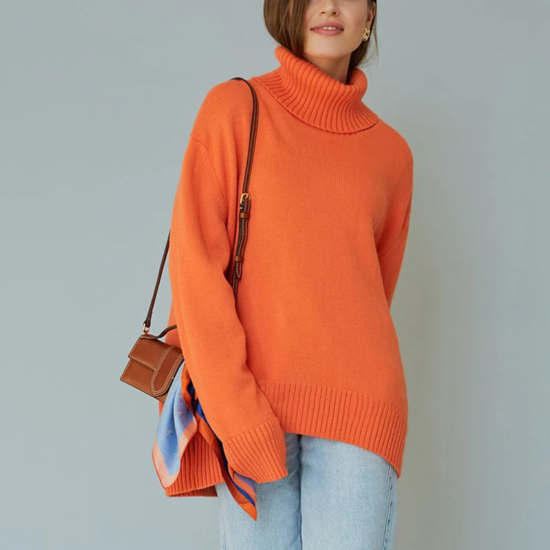 Vintage Green Turtleneck Oversized Sweater for Women - Premium  from Liograft - Just $49.95! Shop now at Liograft