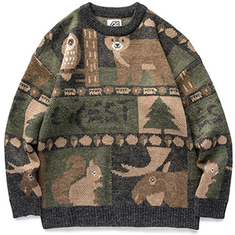 Vintage Y2k Japanese Cute Bear Knitted Winter Sweater - Men's and Women's - Premium  from Liograft - Just $51.95! Shop now at Liograft