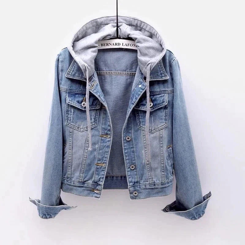 Warm Fleece Hooded Slim Fit Denim Jacket for Women with Pockets - Premium  from Liograft - Just $47.95! Shop now at Liograft