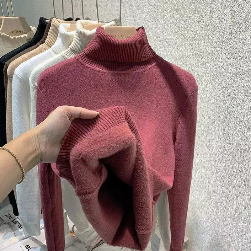 Warm Korean Style Velvet Turtleneck Sweater for Women - Premium  from Liograft - Just $29.95! Shop now at Liograft