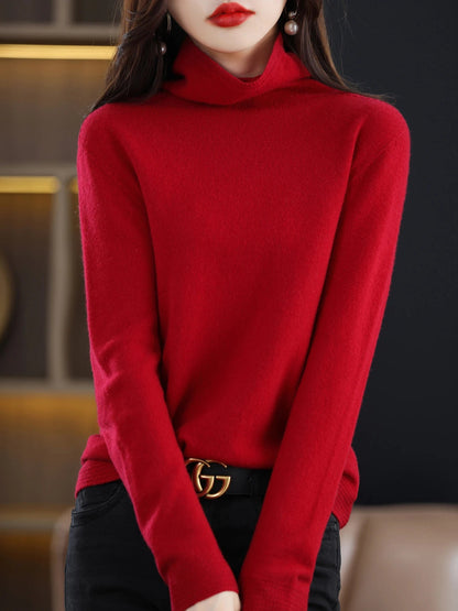 Warm and Cozy Turtleneck Merino Wool Sweater for Women Liograft