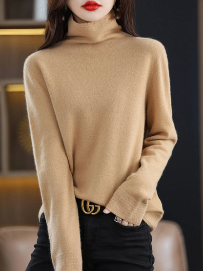 Warm and Cozy Turtleneck Merino Wool Sweater for Women Liograft