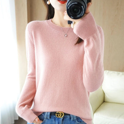 Winter 2022 Women's Slim Fit Round Neck Sweater - Pullover Knitwear Liograft