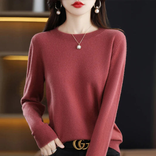 Winter 2022 Women's Slim Fit Round Neck Sweater - Pullover Knitwear Liograft