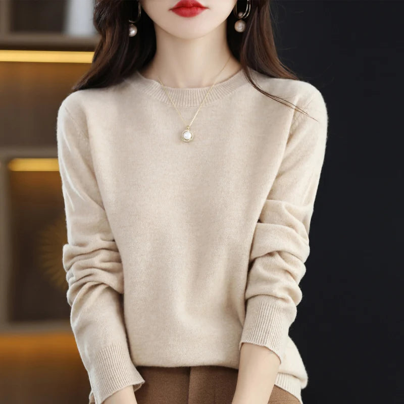 Winter 2022 Women's Slim Fit Round Neck Sweater - Pullover Knitwear Liograft