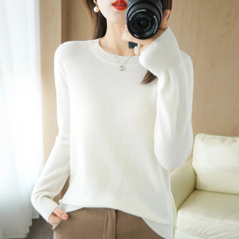 Winter 2022 Women's Slim Fit Round Neck Sweater - Pullover Knitwear - Premium  from Liograft - Just $32.95! Shop now at Liograft