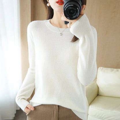 Winter 2022 Women's Slim Fit Round Neck Sweater - Pullover Knitwear Liograft