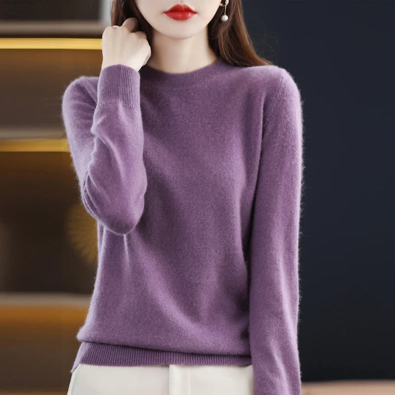 Winter 2022 Women's Slim Fit Round Neck Sweater - Pullover Knitwear Liograft