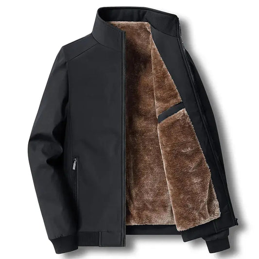 Winter Men's Windproof Parka Coat with Thick Fleece Lining Liograft