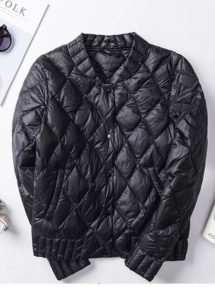 Winter White Duck Down Jacket with Slim Design - Premium  from Liograft - Just $64.95! Shop now at Liograft
