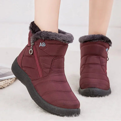 Winter Women's Waterproof Ankle Boots with Thick Bottom Liograft