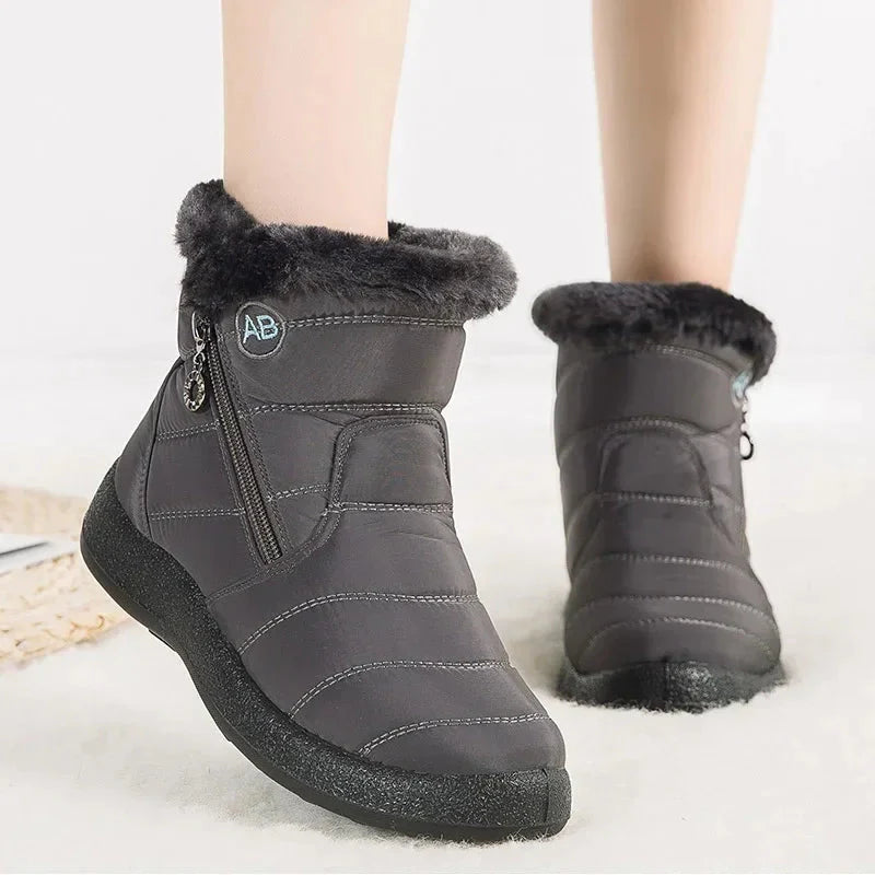 Winter Women's Waterproof Ankle Boots with Thick Bottom Liograft