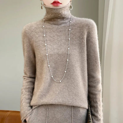 Women's Elegant High Neck Merino Wool Sweater - Autumn & Winter Fashion - Premium  from Liograft - Just $37.95! Shop now at Liograft