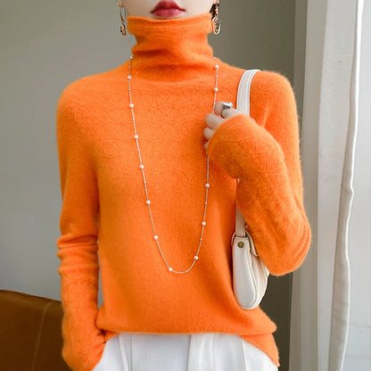 Women's Elegant High Neck Merino Wool Sweater - Autumn & Winter Fashion - Premium  from Liograft - Just $37.95! Shop now at Liograft
