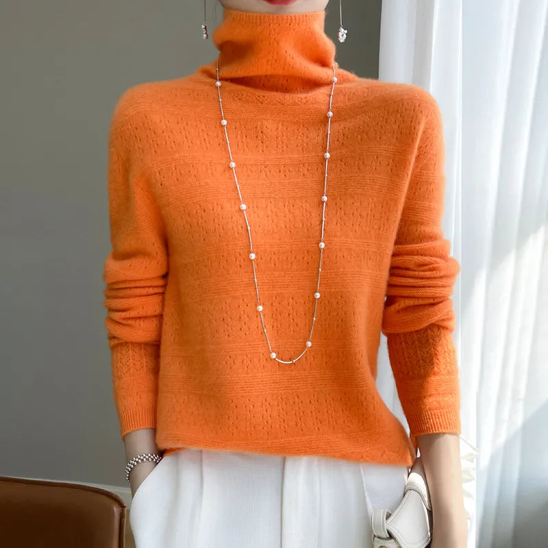 Women's High-Collar 100% Merino Wool Sweater - Premium  from Liograft - Just $39.95! Shop now at Liograft
