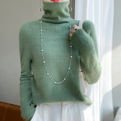 Women's High-Collar 100% Merino Wool Sweater - Premium  from Liograft - Just $39.95! Shop now at Liograft