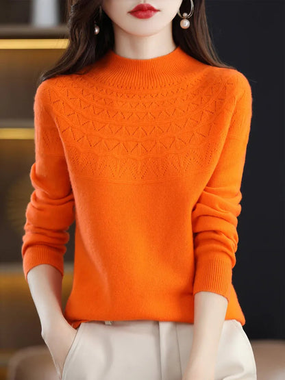 Women's Mock Neck Merino Wool Sweater Liograft