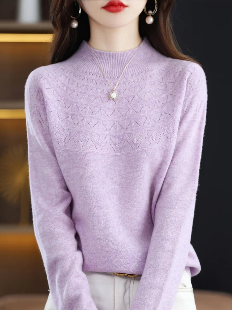 Women's Mock Neck Merino Wool Sweater - Premium  from Liograft - Just $40.95! Shop now at Liograft
