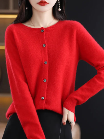 Women's Pure Merino Wool Turtleneck Cardigan Sweater - Premium  from Liograft - Just $40.95! Shop now at Liograft