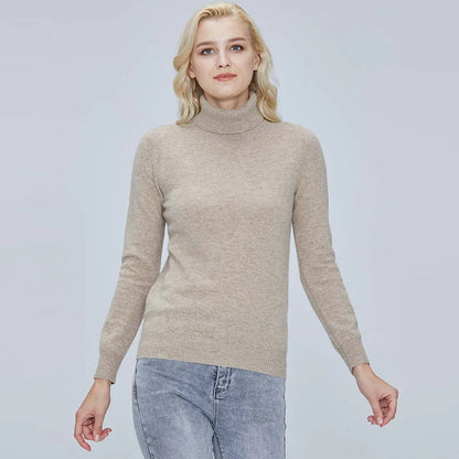 Women's Soft and Warm Merino Wool Turtleneck Sweater - Cozy Knitted Pullover - Premium  from Liograft - Just $55.95! Shop now at Liograft